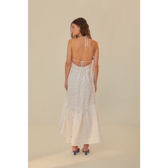 Farm Rio Beaded Fishes Maxi Dress Large - Picture 2 of 5